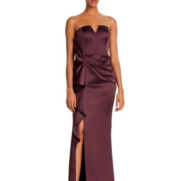 aidan mattox ruffle gown